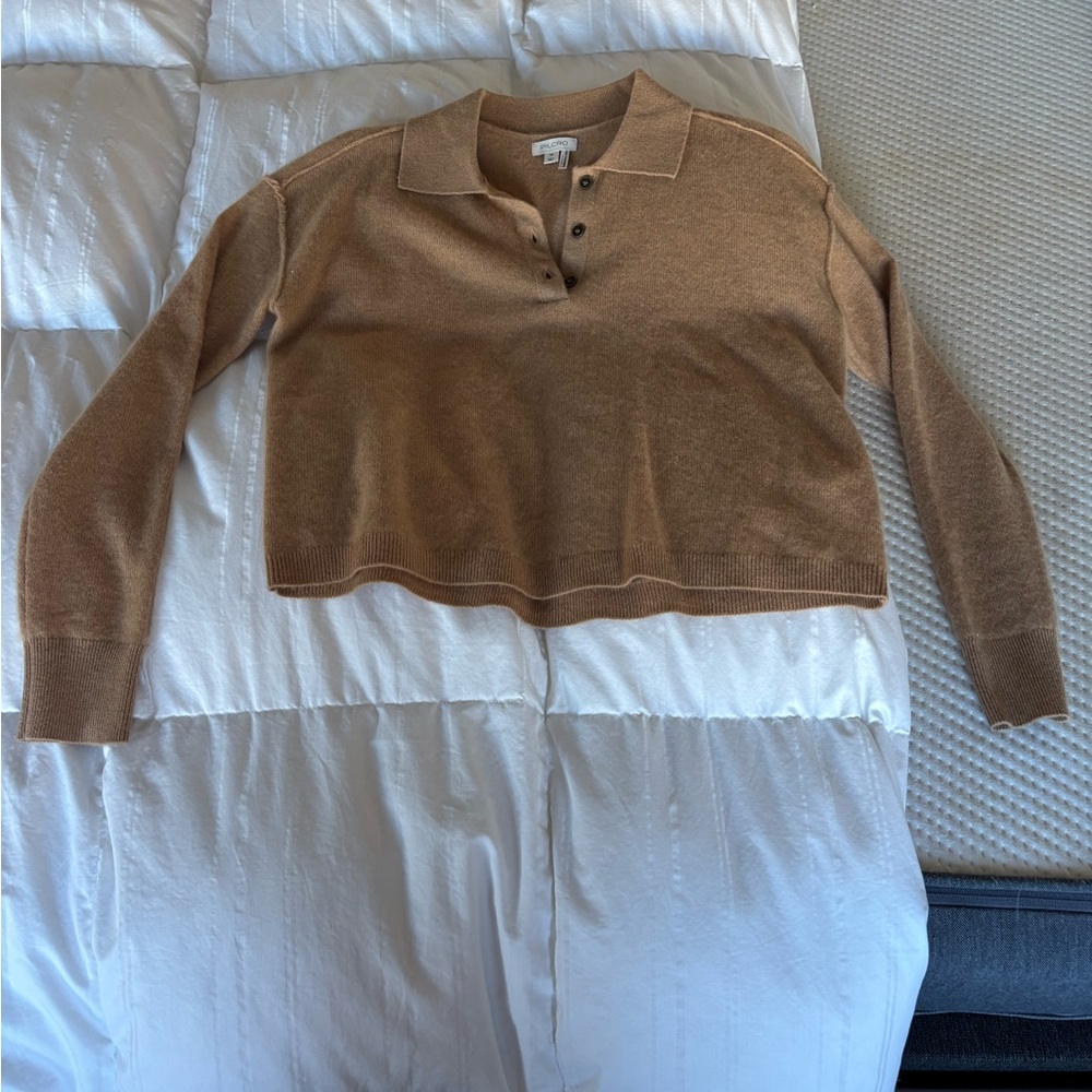 Anthropologie Pilcro Camel Collared Sweater